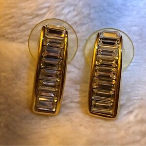 Swarovski Half Hoop Vintage Crystal Earrings